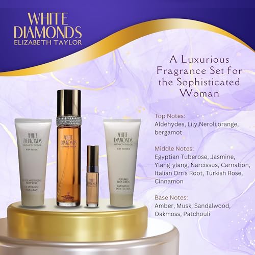 Elizabeth Taylor White Diamonds for Women, 4 Pc Set