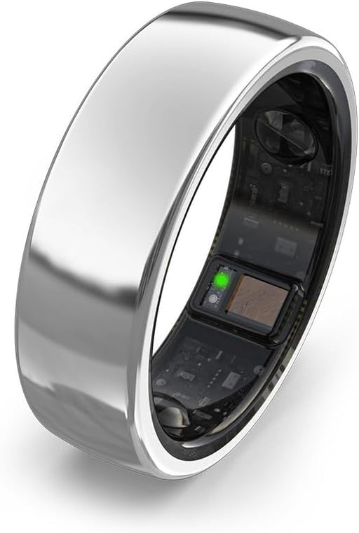 aabo AI Smart Ring for Men & Women Fitness Tracking - 32 Modes Sleep & Stress Monitoring Titanium Ring No App Subscription IP68 Water Resistant Upto 7-Day Battery Life Rose Gold, Size 9 - Silver 08