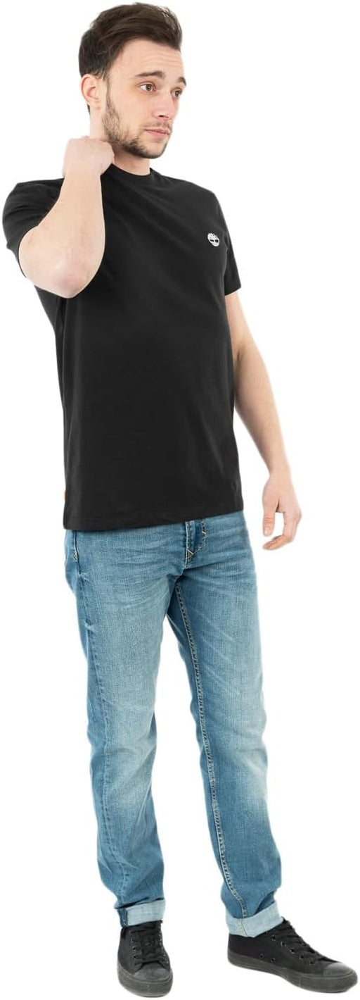 Mens Ss Dunstan River Jersey Crew Slim T-Shirt - BLACK