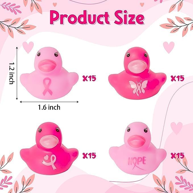 Haooryx 60PCS Mini Rubber Duckies Bath Toys