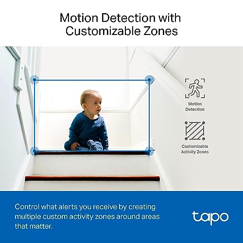 Tapo TP-Link 2K QHD Pan/Tilt Security Camera for Pet Camera, Baby Monitor, Motion Detection, Motion Tracking, 2-Way Audio, Night Vision, Cloud &SD Card Storage, Works w/Alexa & Google Home( C220)