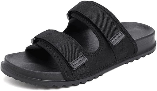 ANYHUG Mens Leather Sandals Light Weight Casual Men Sandals Cool Street Slippers Summer Flip Flops Comfort Non Slip Man Beach Shoes (Color : Beige, Size : 8.5) - 10 Black