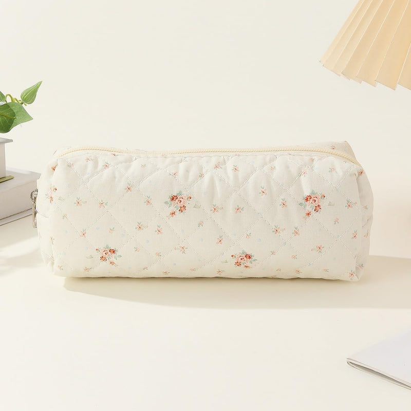 Cute Pencil Case Aesthetic Student Pouch Yellow Bow - Floret