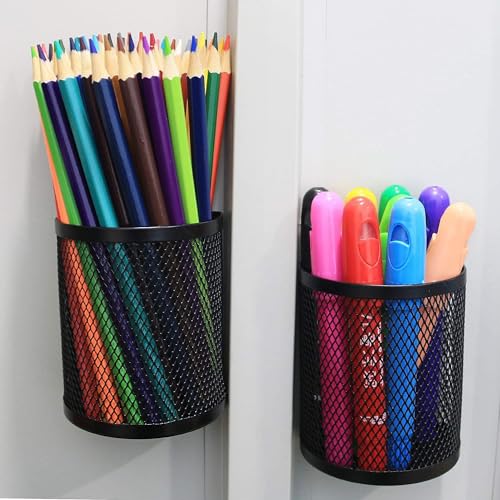 sddjqy Magnetic Pencil Holder - Locker Accessories, Magnetic Pen Holder for Refrigerator for Home School and Office, Black