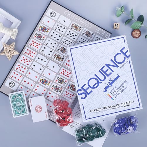 Generic Premium Quality Sequence Board Game, Strategic Card Game, Family Entertainment, Party Game for kids and Adults- for 2 to 12 Players