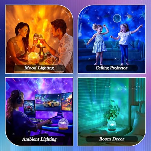 Crystal Light Projector for Bedroom, 16 Colors Room Projector Lights with Remote & USB Control, Mood Lighting for Kids Room, Crystal Lamp Gifts for Teen Girl Room Decor