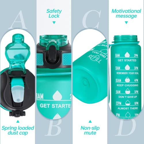 STOREAL Original Tritan Motivational Water Bottle with Straw, Leak-proof, BPA Free, 1L Water bottle with Time Marker, Reusable Drinking Water Bottle for kids Adults - Ideal For Sports, Travel, Gym