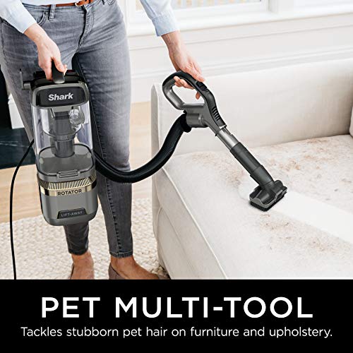 Shark | Upright Vacuum Cleaner for Home | Rotator Lift-Away | No Hair Wrap | HEPA Filter | Lightweight Bagless Vacuum for Pet Hair | LED Headlights For Carpets & Hardwood Floors | Silver | LA502