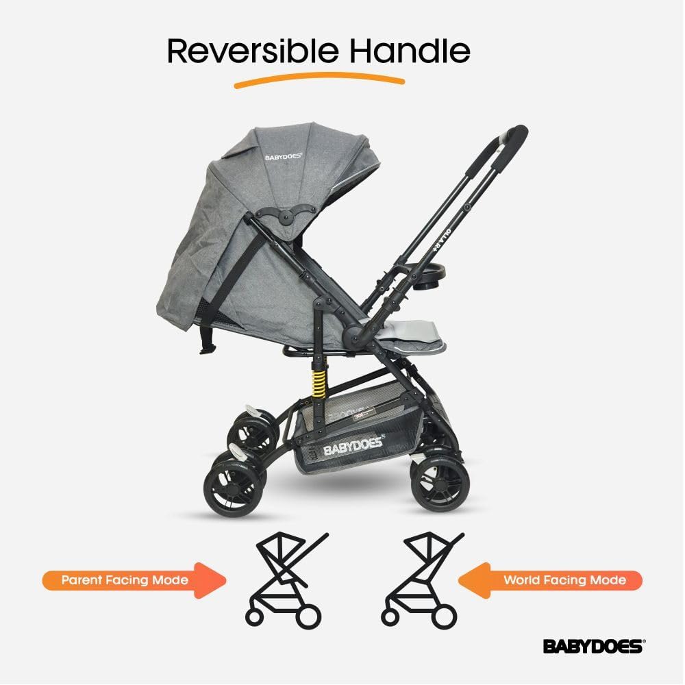 OLLA R+ Baby Stroller with Reversible Handle, One-Hand Fold, Cup Holder, 5-Point Harness, 0 to 4 Years (Up to 20 kg) Grey – image 5