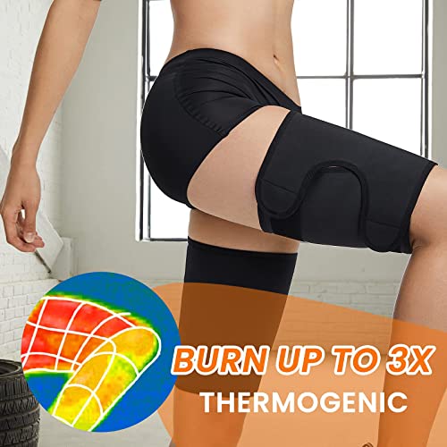 KASTWAVE Thigh Trimmers for Women Sauna Sweat Bands Thigh Shaper Adjustable Sauna Waist Trainer for Leg - 1 Pair