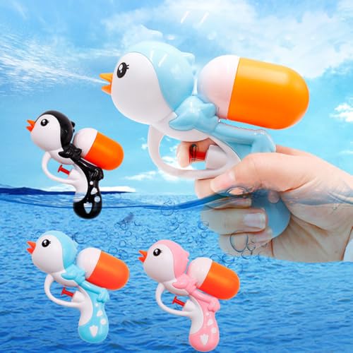 Toddler Bath Toys Set (3pcs) – Cute Duck, Penguin, and Hippo Water Gun Toy for Kids, Fun Pool and Bath Time Toys for Toddlers 1-4 Years