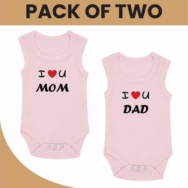 Pack of 2 Unisex Baby Romper with Mama and Papa Printed Design for Newborns,Infants, Toddlers Sleeveless Jumpsuit Snap Closure for Easy Diaper Changes Ideal for Baby Shower