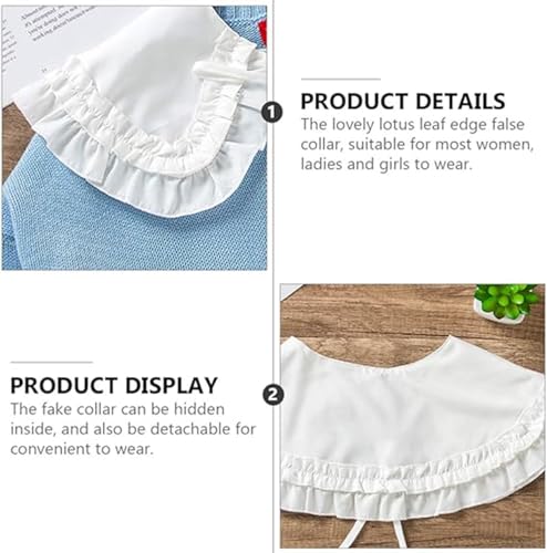 Excefore Women False Collar Casual Decorative Fake Shirt Collar Sweater Dress Collar Choker Blouse Collar Lolita Big Shawl False Collar for Women Girls White