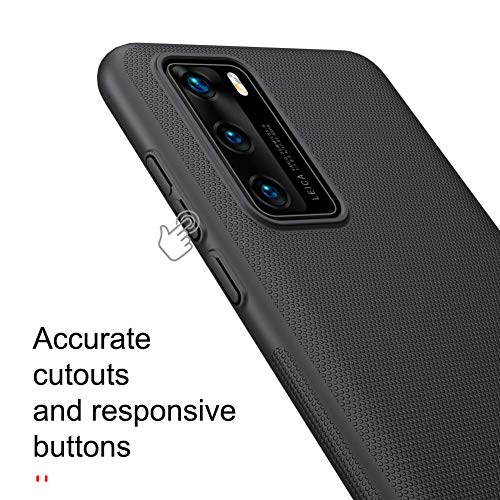 Nillkin Huawei P40 Case Mobile Cover Super Frosted Shield Hard Phone with Stand [ Slim Fit ] Designed for - Black
