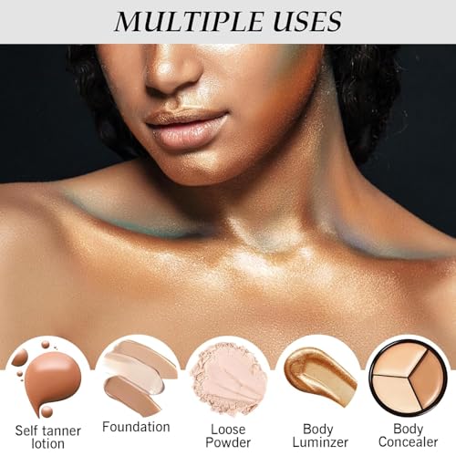 Tufexigo Self Tan Brush - Self Tanning Brush Applicator- Kabuki Brush for Body, Rose Gold Foundation Brush Makeup Brush for Fake Tan,Sunscreen Brush for Best Self Tanner for Face and Body