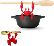Red the Crab Silicone Utensil Rest, Kitchen Gifts, Silicone Spoon Rest for Stove Top, Heat-Resistant Kitchen and Grill Utensil Holder, Non-Slip Spoon Holder Stove Organizer, Steam Releaser