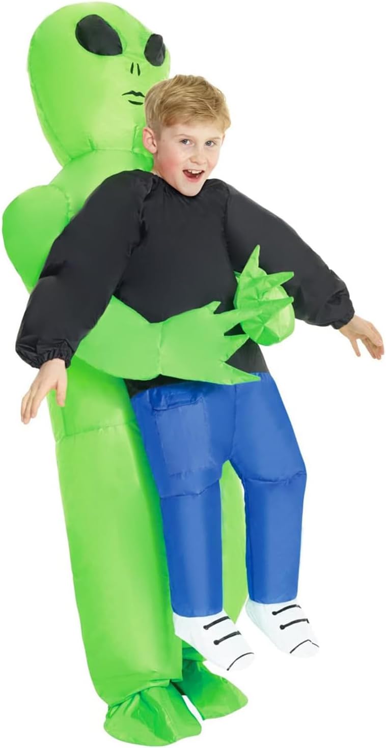 PINKE Kids Inflatable Alien Costume, Blow Up Alien Outfit for Children Halloween Prop Toy Cosplay Party Supplies, Halloween Costumes for Kids, One Size