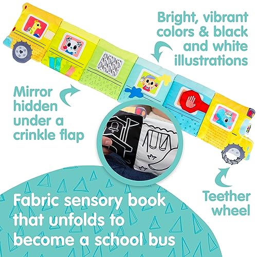 Lamaze Accordion Bus – Pull-Along Vehicle Baby Toy with Musical Squeeze Sounds & Tactile Textures – Ages 9M+