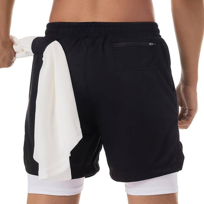VITION Gym Shorts for Men, Men's Activewear Running Shorts,Drawstring Gym Shorts Men, 2 Layer Loose Athletic Shorts with 4 Pockets