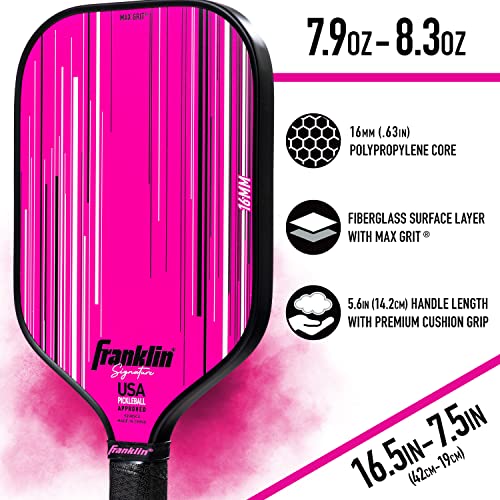 Franklin Sports Pro Pickleball Paddle - Signature Series with MaxGrit Surface - USA Pickleball (USAPA) Approved - Carbon Fiber Racket