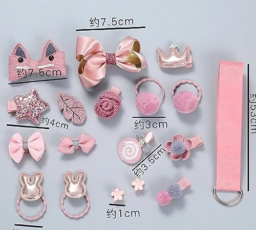 Girl's Flower Hair Pin Set, 18 Pieces