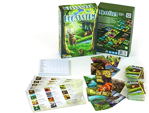 Genius Games Ecosystem - A Family Card Game About Animals, Their Habitats, And Biodiversity - Card Game For Kids 10+ And Adults - Family - Kids Board For Environmental Science Class - Fun Board
