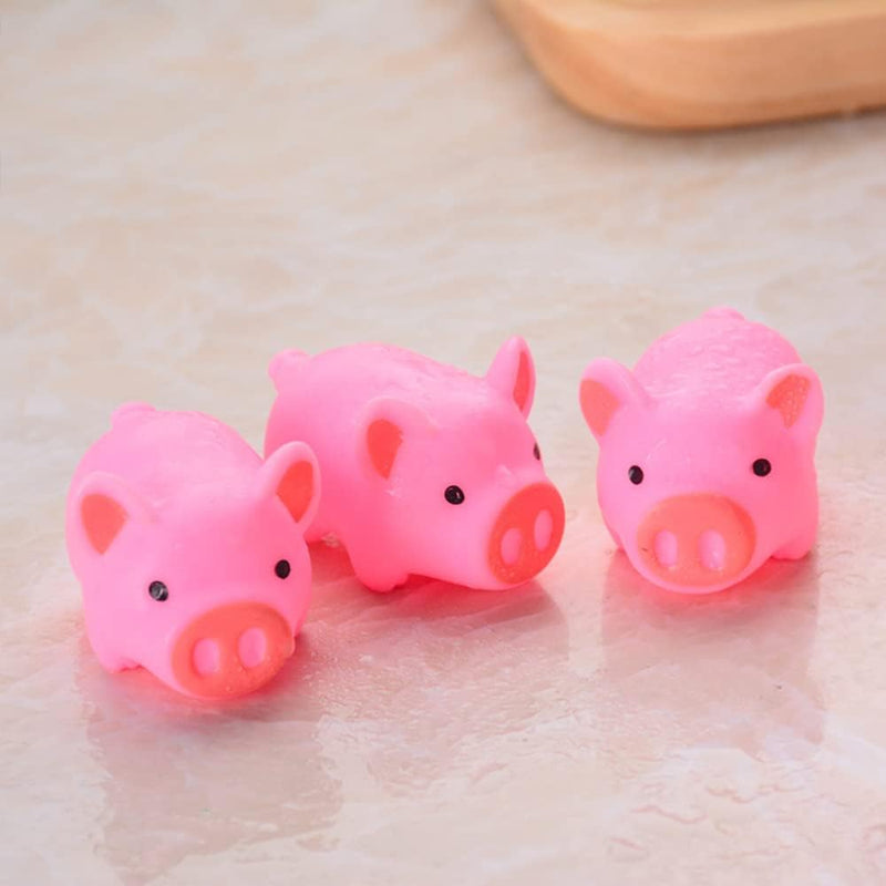 YUERFEILA Baby Bath Toys 4Pcs Rubber Pink Pig Family Squeak Float Bath Ducks Bath Tub Shower Toys for Toddlers Boys Girls