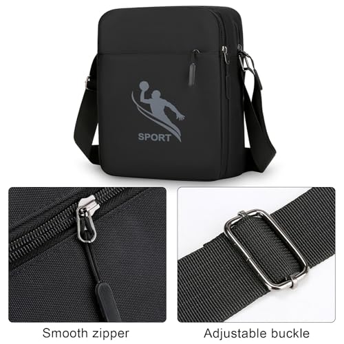 Ogetok Large Crossbody Bag Black Big Messenger Bag for Men Women, Casual Side Shoulder Bag Neck Pouch, Travel Cell Phone Purse Wallet Handbag with Adjustable Strap for Business, Traveling, Hiking