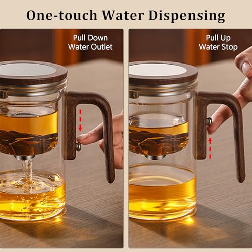 Enchanti Tea Pot - 800ml/27.1oz Witchcraft Magic Glass Teapot, Magnetic Water Separation Design, Borosilicate Infuser Pot with Strainer for Loose Leaf & Herbal Teas, Ideal for Tea Maker