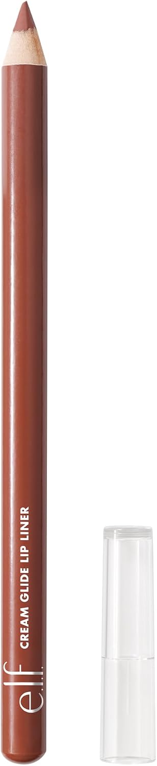 e.l.f. Cream Glide Lip Liner, Lip Shaping & Modeling, Highly Pigmented Pen, Semi-Matte Finish, Vegan & Cruelty Free, Mauve Aside - Mauve Aside