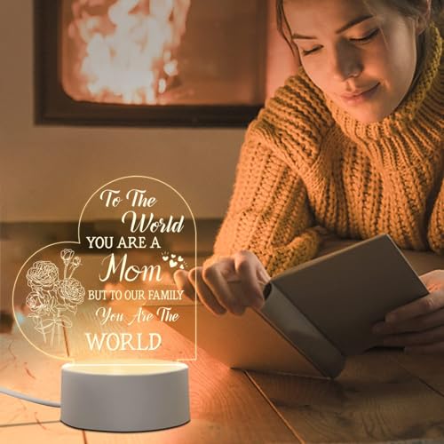 Khazna Gifts for Mom from Daughter Son, Mom Birthday Gifts, Mom Gifts Engraved Night Light, Thanksgiving, Mothers Day, Birthday Gifts for Mom from Daughter Son