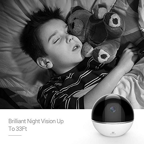 EZVIZ C6TC, 1080p WiFi Smart Home Security Camera, Surveillance Camera with Motion Tracking, 360 Rotating, Two Way Talk, Brilliant Night Vision White, CS CV248 B0 32WFR(EU)