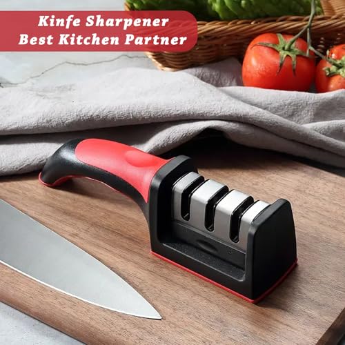 SCARLEY Premium Double-Side using Cutting Board,Large 14×10 316 Stainless Steel Cutting Board Kitchen,Food-Grade Rice Husk Fiber Chopping Board with Knife Sharpener for Kitchen,Easy-Grip Handle