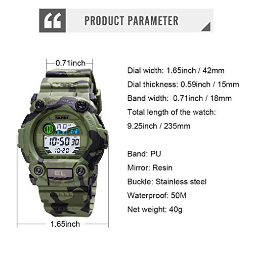 CakCity Boys Camouflage LED Sports Kids Watch Waterproof Digital Electronic Military Wrist Watches for Kid with Luminous Alarm Stopwatch Child Watches Ages 3-10