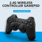 Integrated retro 4K game console with dual 2.4G wireless controllers, plug-and-play video game stick, built-in 3,500 games, 9 classic emulators, high-definition HDMI output for TV (64G, 10000+ games)