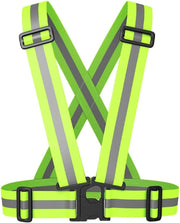 Reflective Adjustable Safety Vest, Reflective Running Gear, High Visible Reflective Gear for Sports Outdoor Cycling Supplies Protective Night Running, Adjustable Vest for Men Women Kids - Green