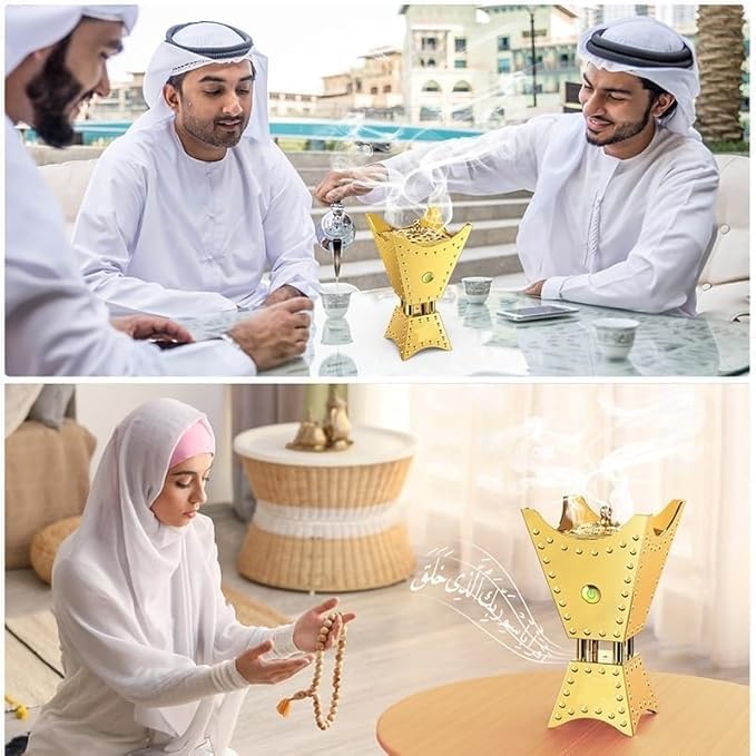 Luxury Electric Bakhoor Burner – USB Rechargeable & Portable Aromatic Diffuser
