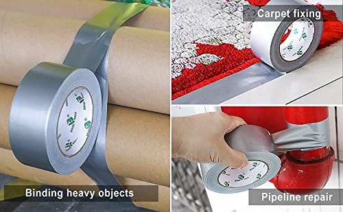 MARKQ 4 Rolls Duct Tape | 2 inches x 15 yards Strong Adhesive Silver Tape for Packing, Kitchen Home, Office, Indoor & Outdoor Use