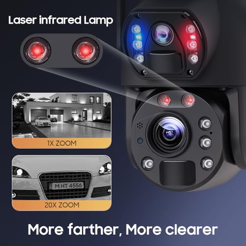 [Metal] 4G LTE Cellular Security Camera, 20X Optical Zoom, 6MP Dual-Lens, 20000mAh Battery Solar Powered, 10W Solar Panel,include 4G Card,cellular solar security camera