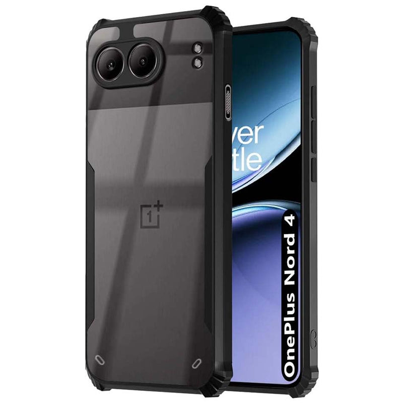 Fashionury Shockproof Crystal Clear Back Cover Case for OnePlus Nord 4 5G | 360 Degree Protection | Protective Design | Transparent Back Cover OnePlus Nord 4 (Black Bumper)