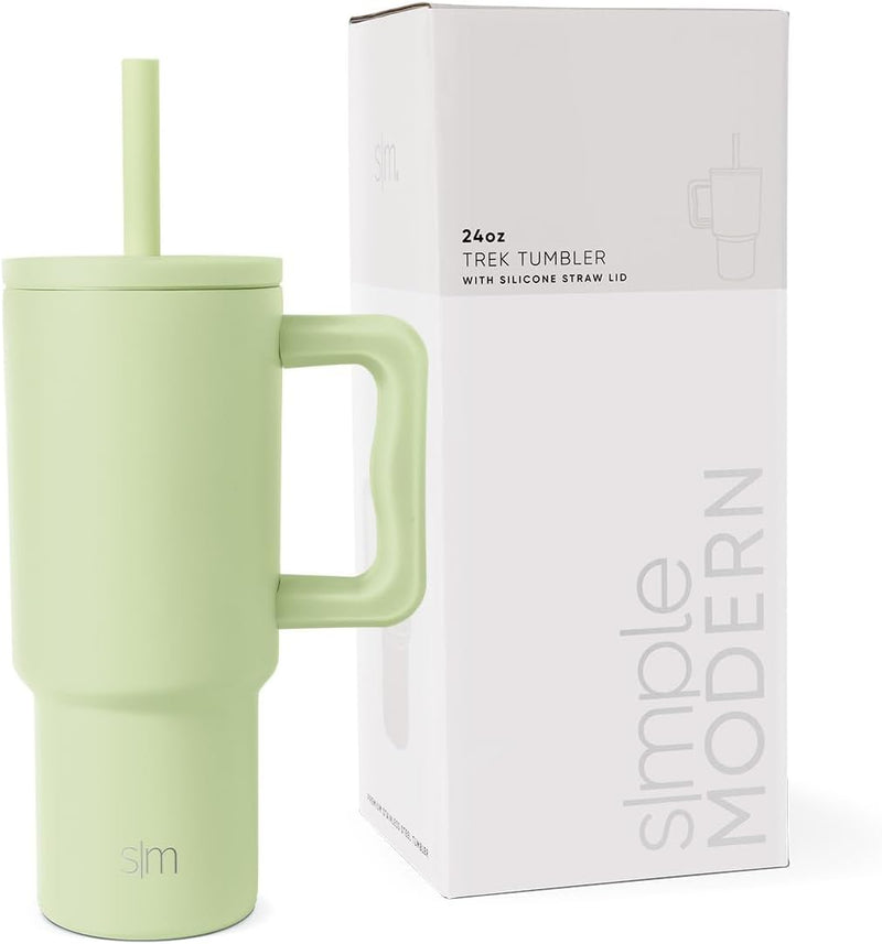Simple Modern Kids 24 oz Tumbler with Handle and Silicone Straw Lid | Spill Proof and Leak Resistant | Reusable Stainless Steel Bottle | Gift for Kids Boys Girls | Trek Collection | Asteroid