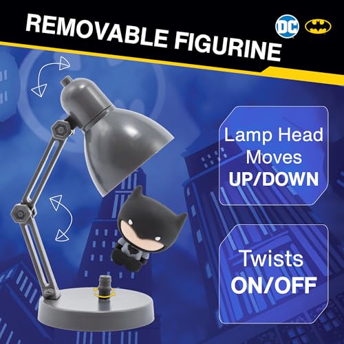 Blue Sky Studios Batman Mini Lamp Figure, Collectible Tiny Figurine Desk Decor, Licensed Gifts and Merchandise