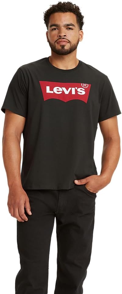 mens GRAPHIC SET-IN NECK Short Sleeve T-Shirt - Black