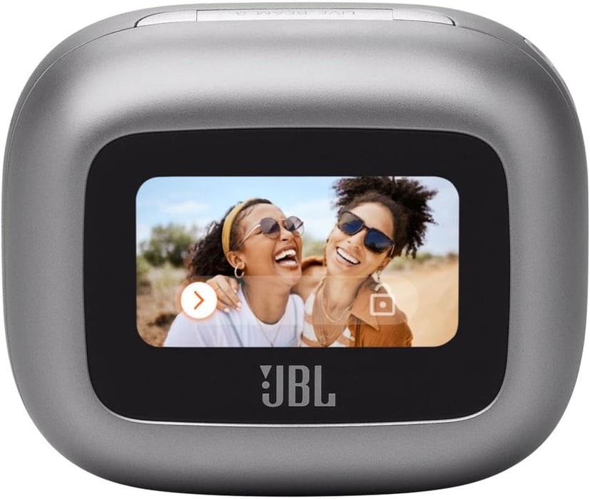 JBL LIVE FLEX 3 True wireless noise-cancelling earbuds with open-stick design and 50 hours total playback plus wireless charging, Blue