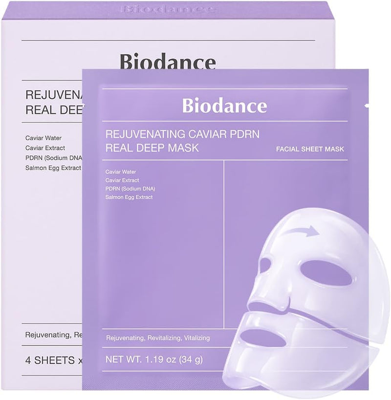 Bio-Collagen Real Deep Mask, Hydrating Overnight Mask, Water Locking, Pore Minimizing, Elasticity Improvement, 34g x4ea - PDRN