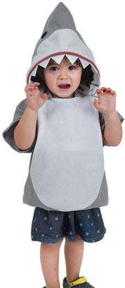 EraSpooky Shark Short Hoodie for Kids Boys Toddler Shark Costume Halloween Animal Outfit Short Sleeve - Gray