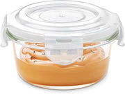 BOROSIL KLIP-N-STORE ROUND GLASS STORAGE CONTAINER WITH AIR TIGHT LID FOOD STORAGE CONTAINER MICROWAVE SAFE CONTAINER 620 ML - 240 ml