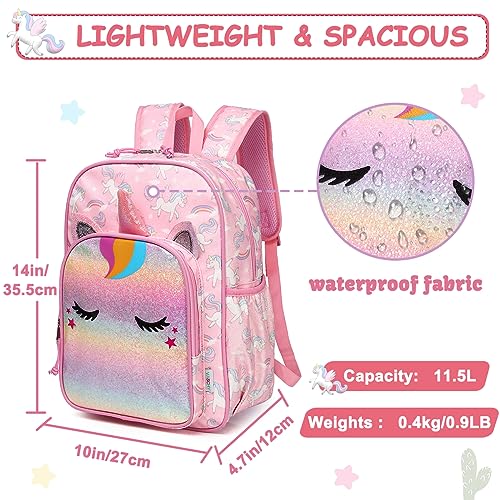 VASCHY Toddler Kids backpacks, Cute Lightweight Water Resistant Preschool Kindergarten Daypack SchoolBag Bookbag Girls Boys