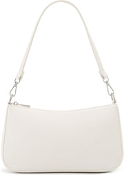Small Shoulder bag with 2 Removable Straps Cross Body Clutch Purse Handbag for Women - white