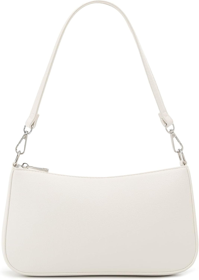 Small Shoulder bag with 2 Removable Straps Cross Body Clutch Purse Handbag for Women - white
